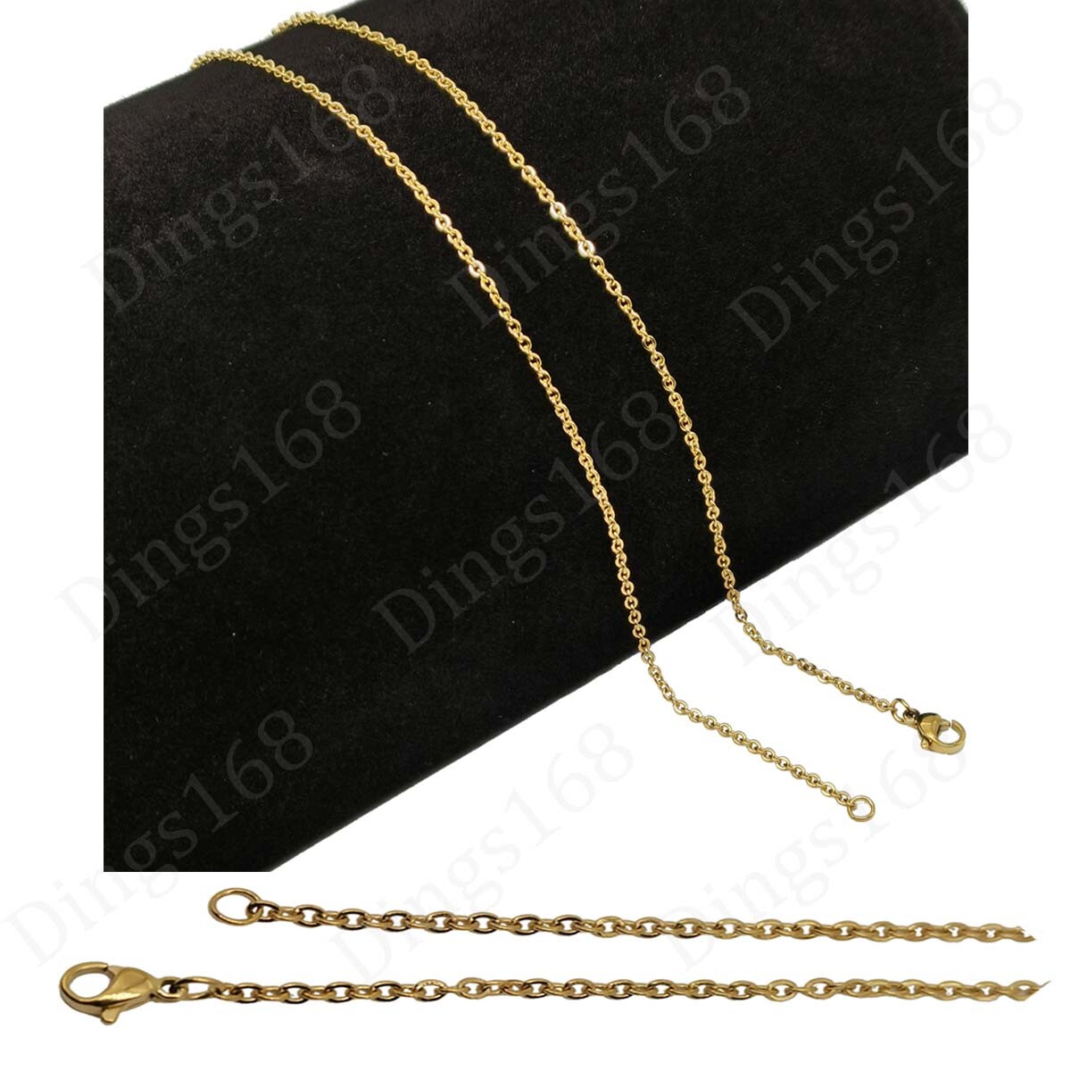 Real 18K Yellow Gold Filled Tarnish-Resist/Nickel-Free 22″ 2mm Cable Chain A146G