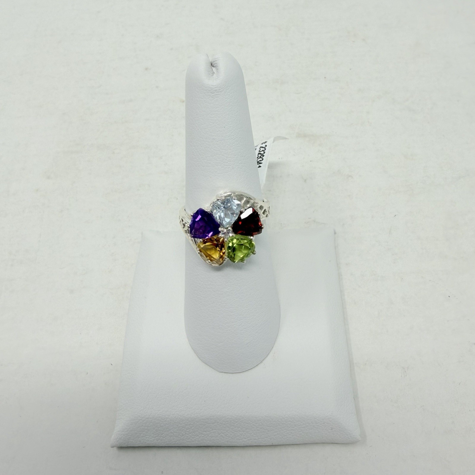 Shop LC Multi Gemstone Pendant without Chain and Ring Set Sterling Silver 5312