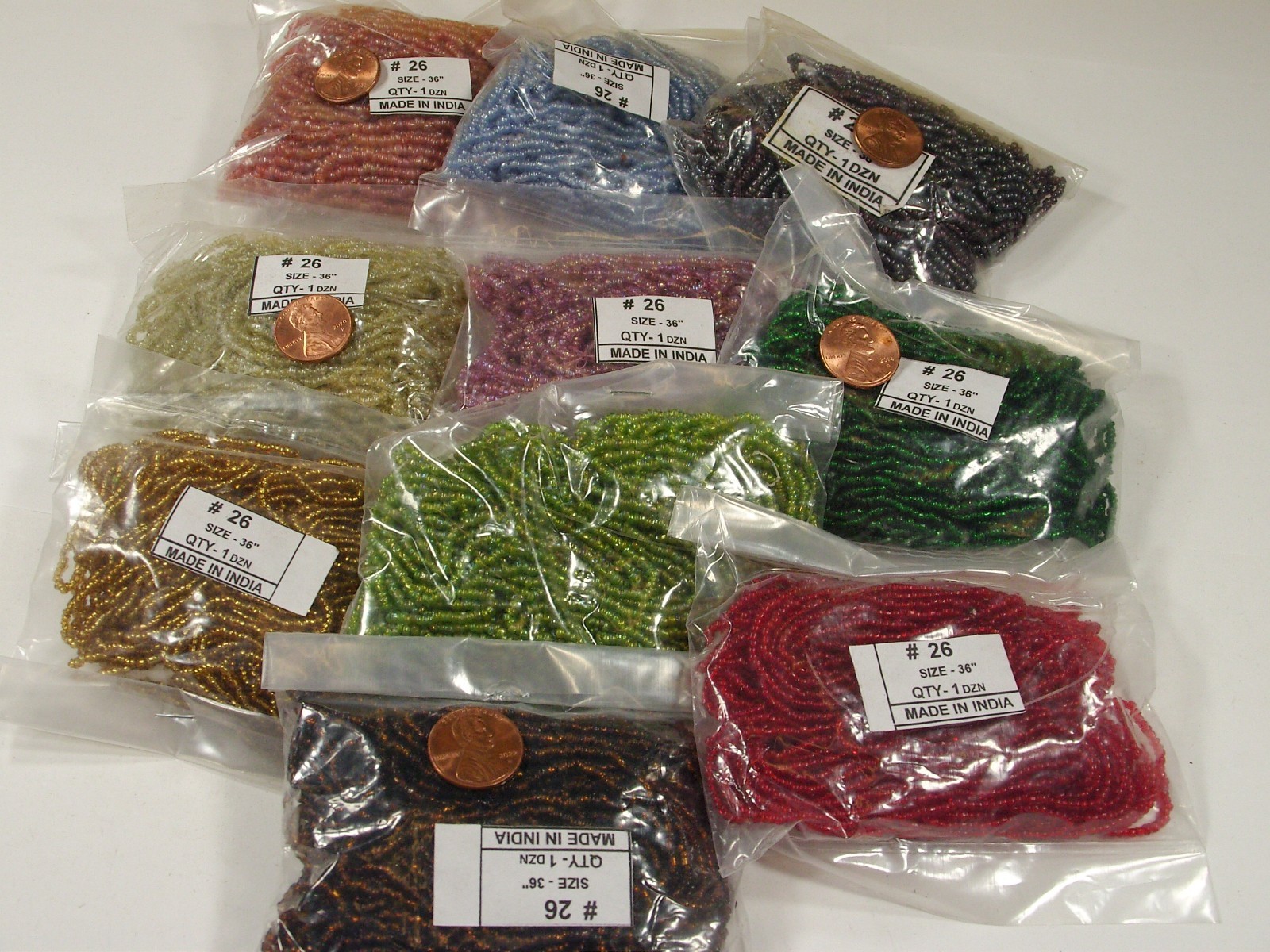 100 Strands 36″ Glass Seed Bead Necklaces Wholesale Bulk Lot Clearance (NP-43B)