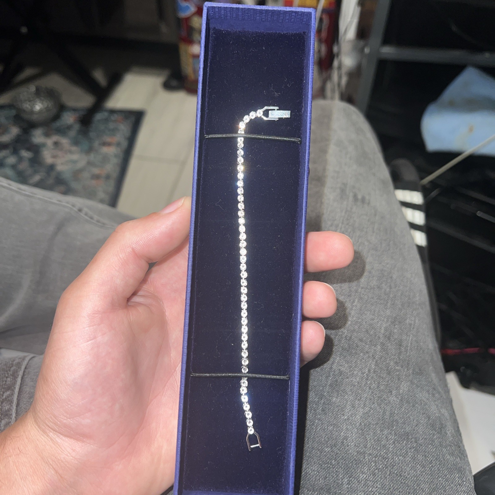 Swarovski Imber Emily Tennis bracelet Round cut, White, Rhodium plated A.1808960
