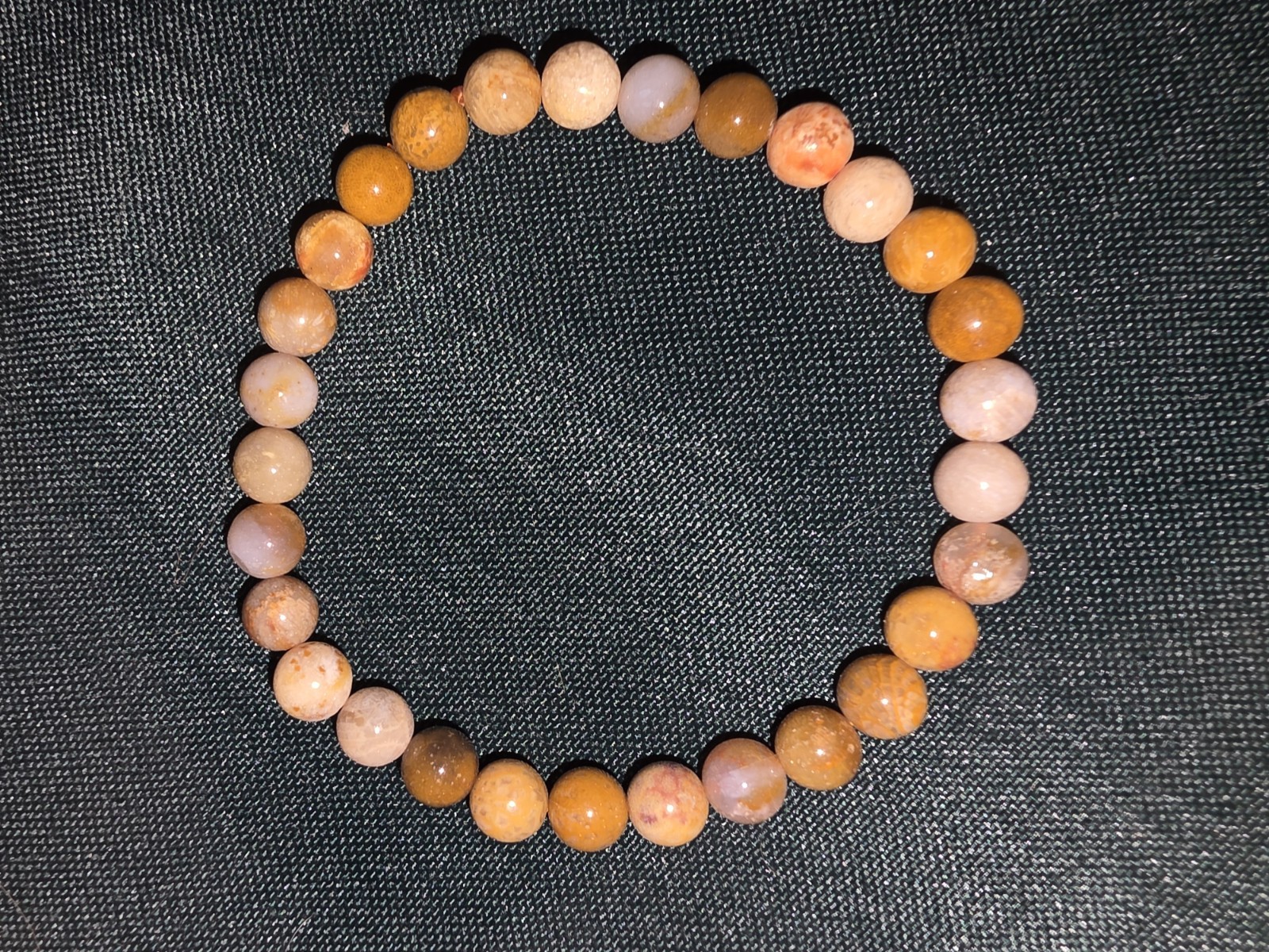 6mm Round Bead Coral Jade Elastic Stretch Genuine Gemstone Bracelet