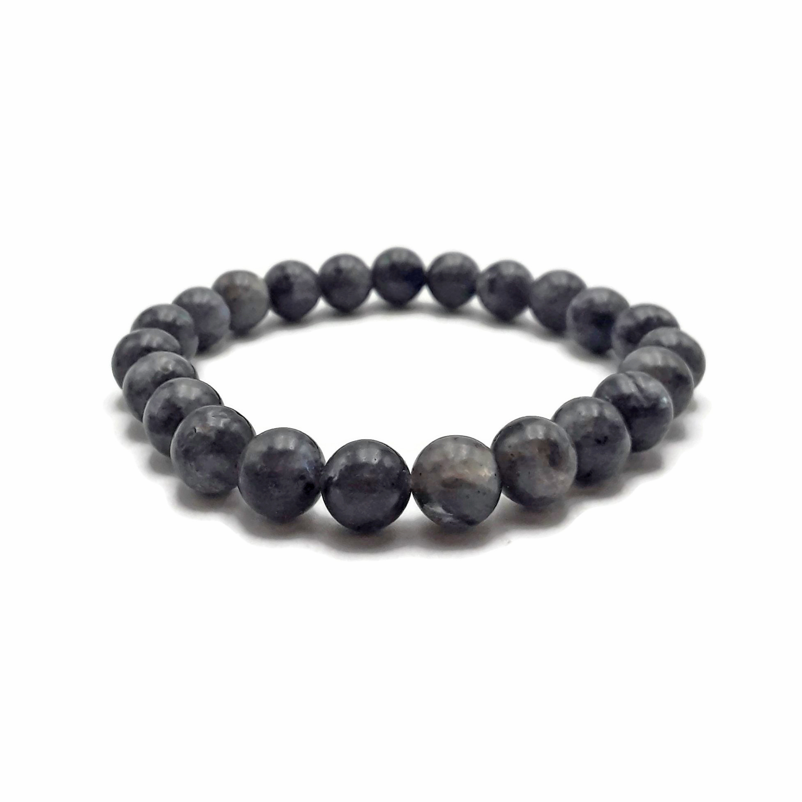 Larvikite Labradorite Bracelet Smooth Round Size 8mm 10mm 7.5″ Length
