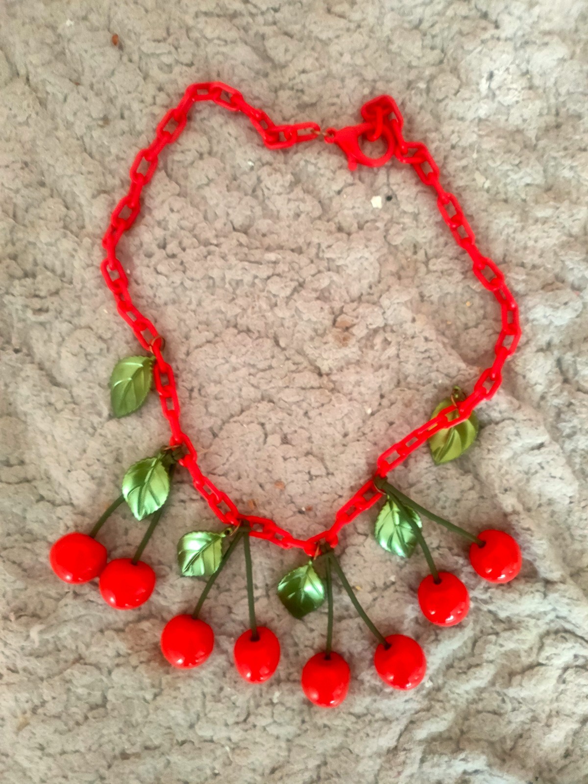 fakelite style cherry necklace