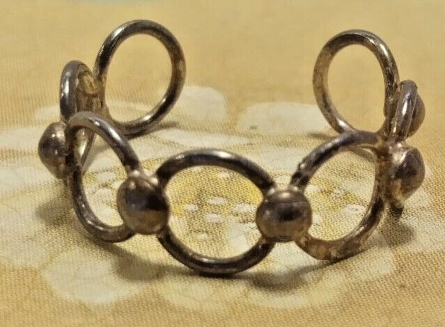 Womens Daily Use Solid Metal Adjustable Circle Style Foot Toe Ring 925 Silver