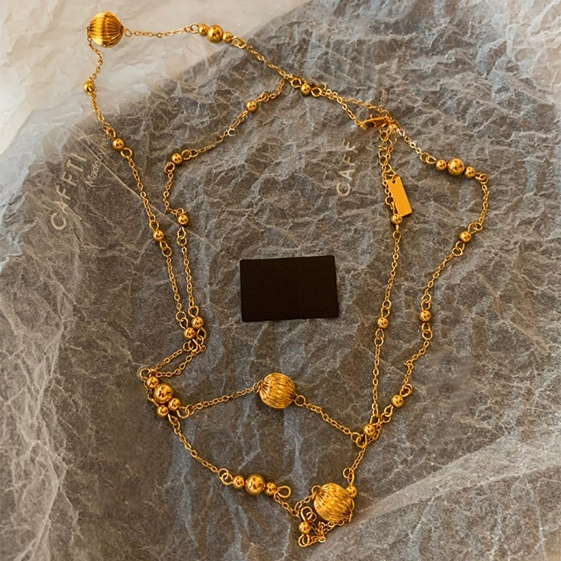 Elegant Layered Pumpkin Beads Necklace Adornment for Casual and Formal Occasions