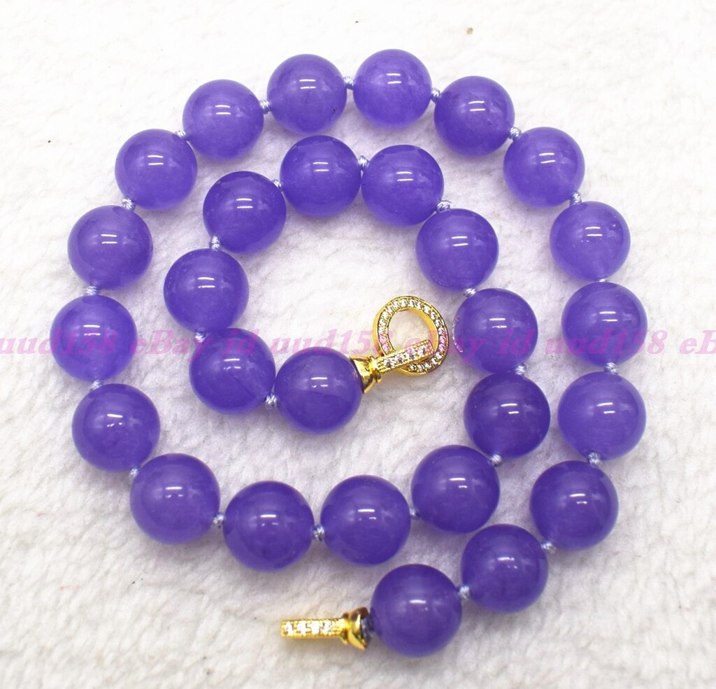 Natural Lavender Jade Jasper Round Gemstone Beads Necklace 16-36 inches AAA+