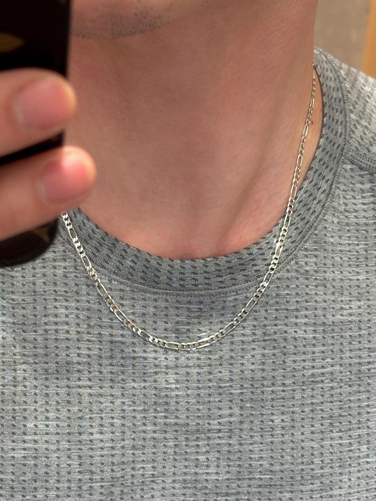 silver plated chain 50 cm 20 inch long very nice 5 mm custom by aquino jewelry