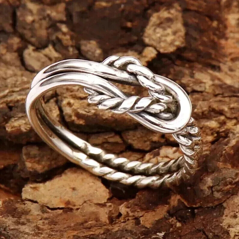 Knot Thumb Ring 925 Sterling Silver Band & Statement Ring Handmade All Size-RRR
