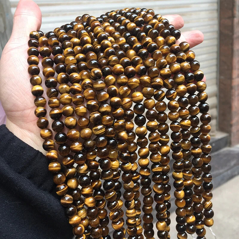 6mm Yellow Tiger Eye Bead Bacelet