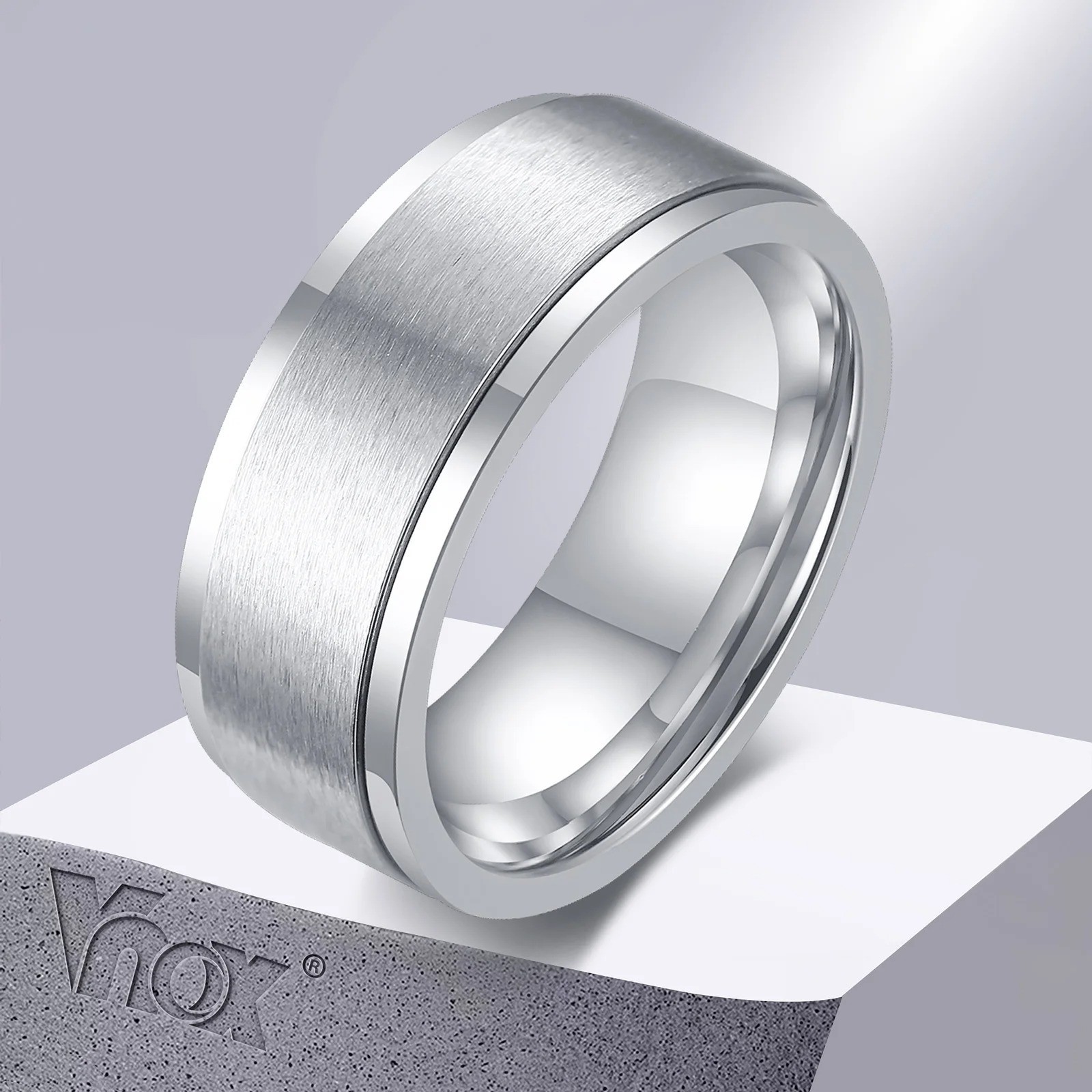 Titanium Wedding Ring Band Brushed Matt & Polished Mens Womens Court Shaped