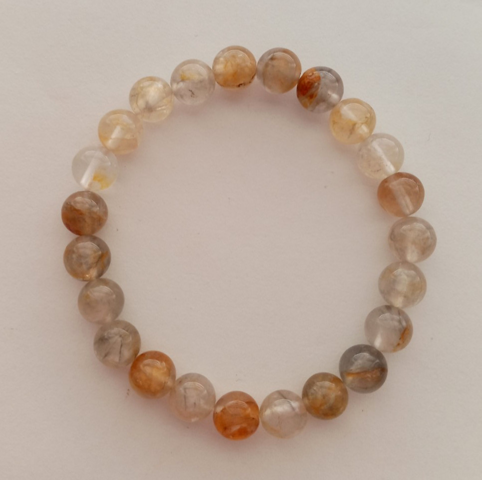 NEW 8MM CLEAR/GRAY/BROWN QUARTZ BRACELET , BUY ANY 2 GET 3RD FREE