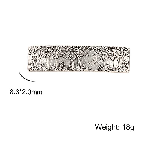 Hair Clip Large Hand Crafted Metal Barrette French Hair Clip Vintage SILVER