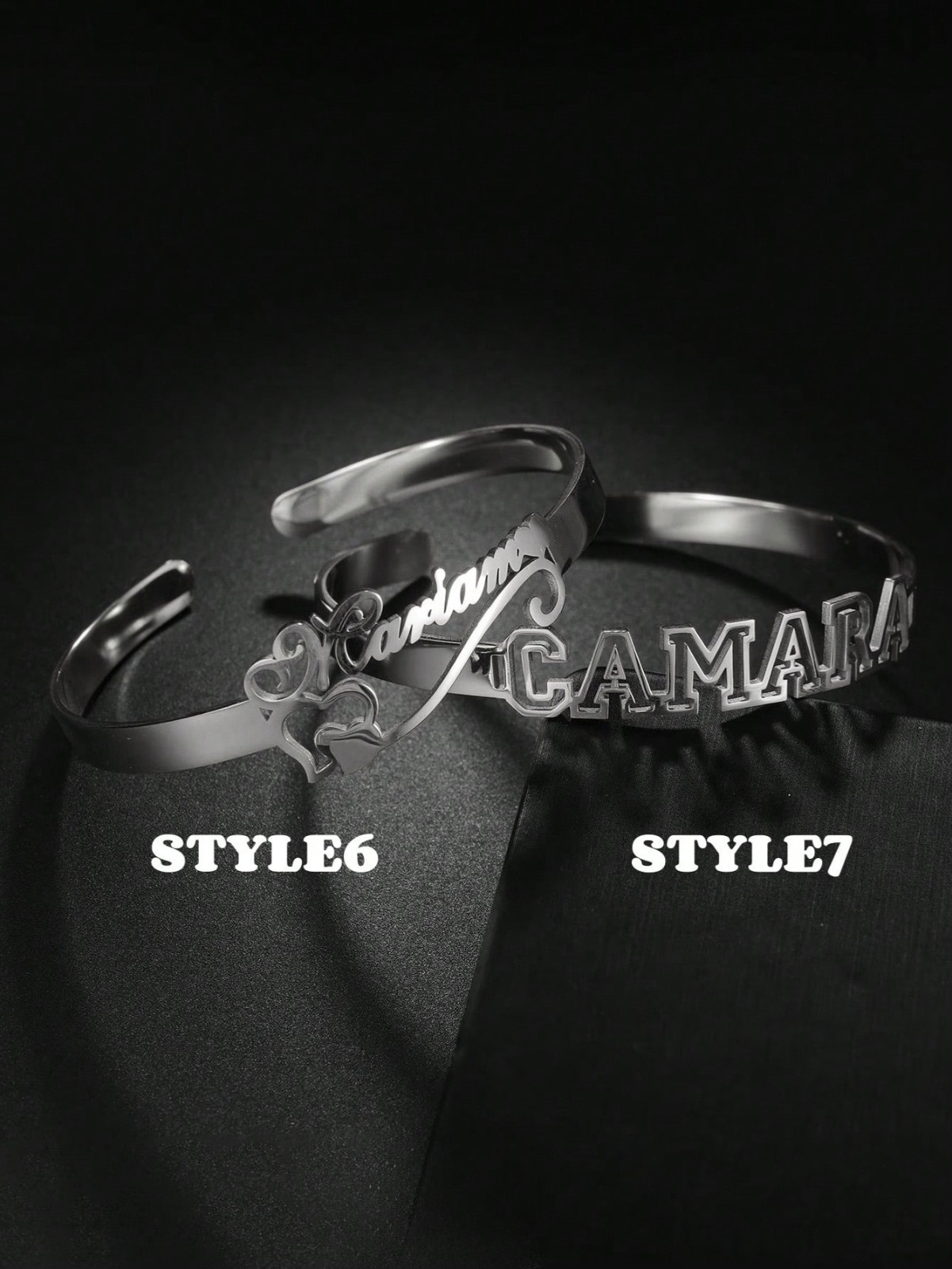 Custom Name Bangle Heart Nameplate Open Cuff Bracelet Men Women Jewelry Gift USA