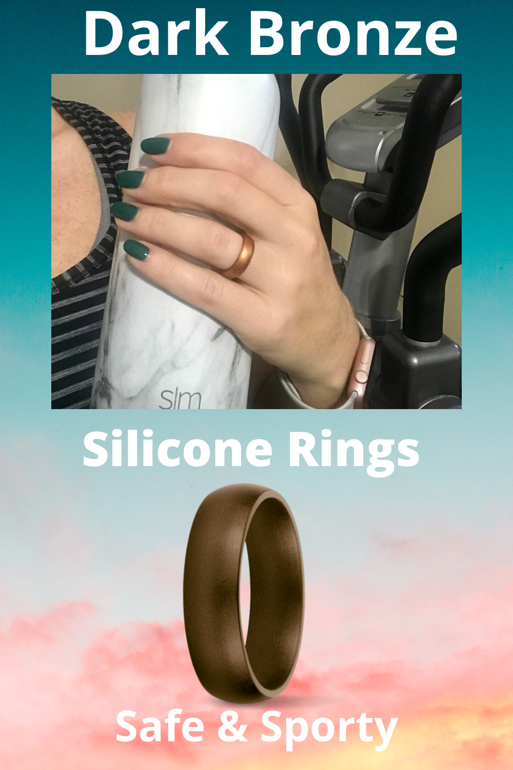 Silicone Wedding Rings For Women – DARK BRONZE Lot of 1