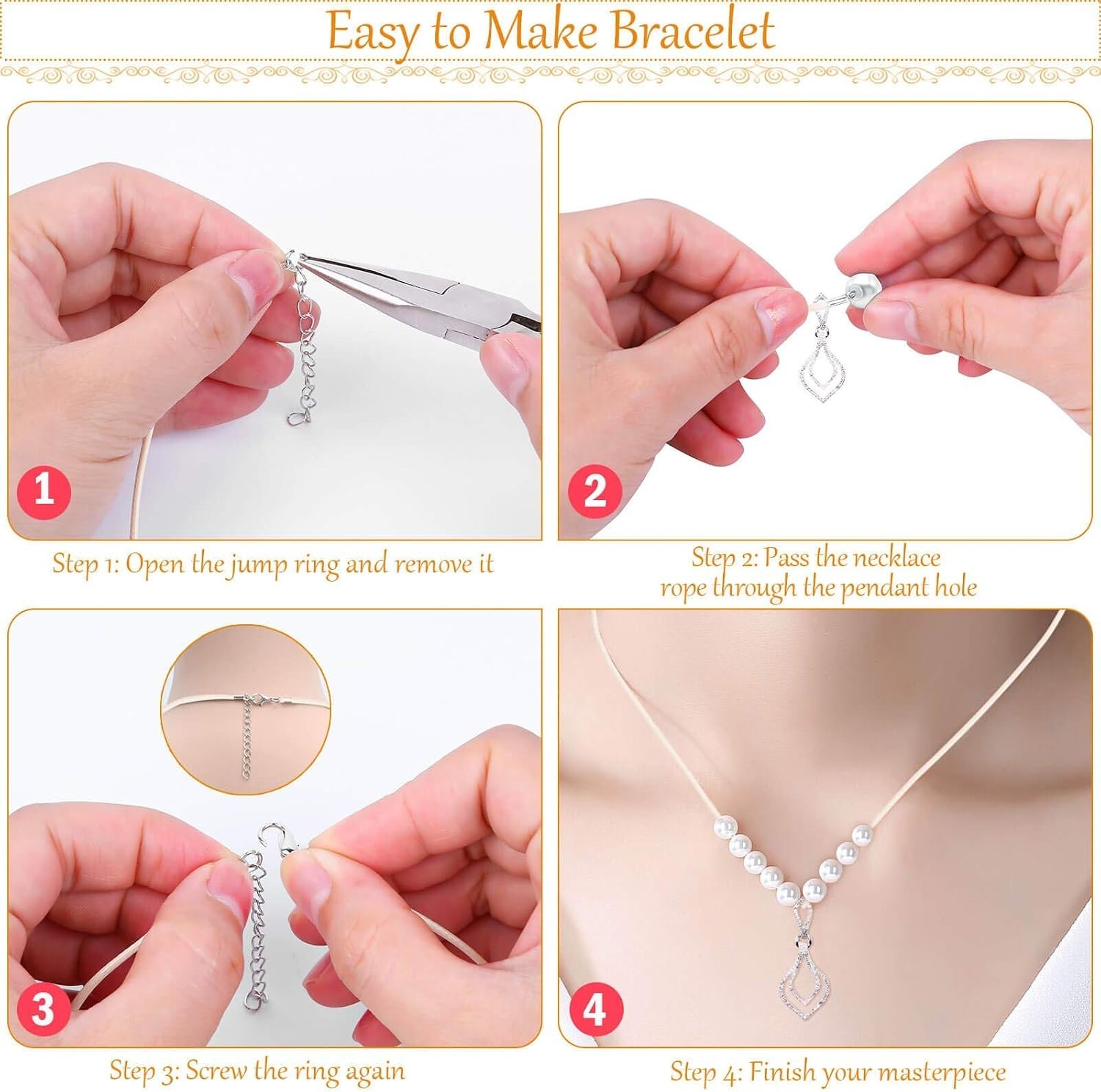 Bulk 100pcs Necklace Cord with Clasp for Jewelry Making and Bracelet Crafting