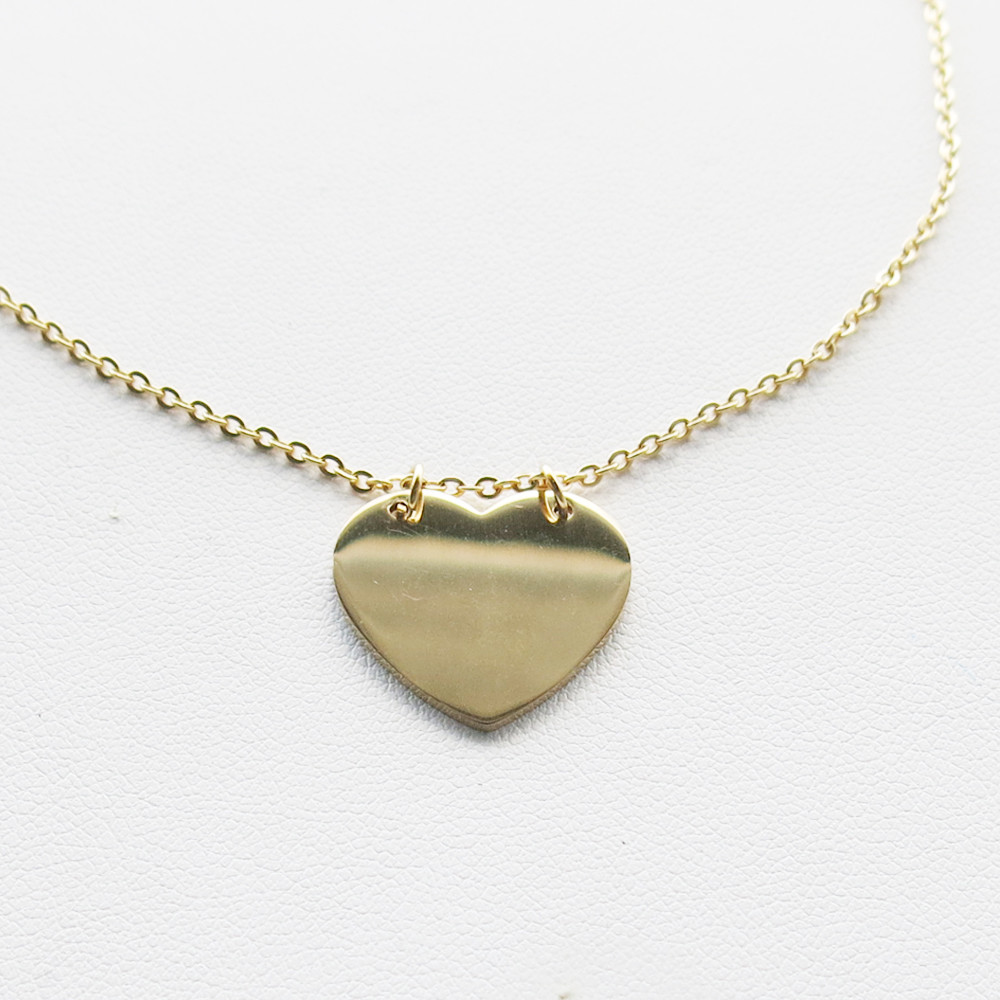 Personalized Name Heart Necklace Custom Engraved Gold Silver Stainless Steel