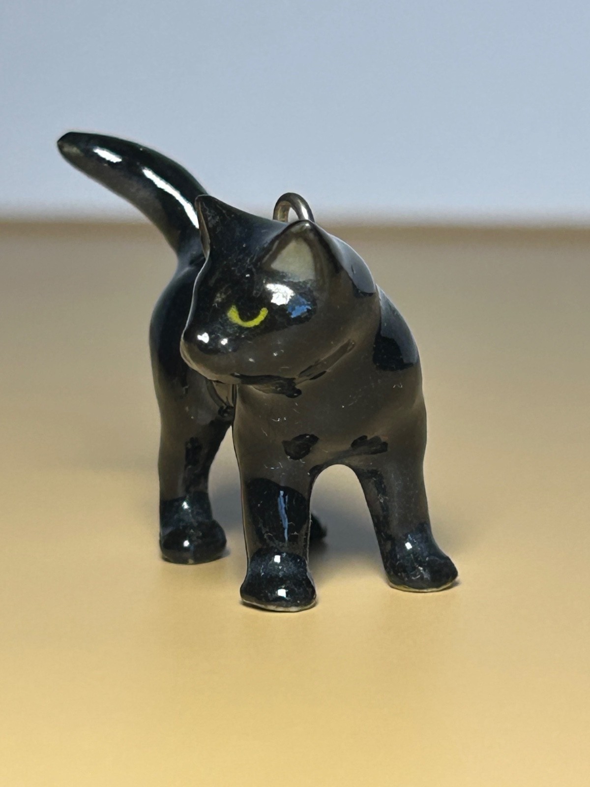 Little Critterz Jewelry – Black Cat Necklace – Pendant Porcelain Jewelry Vintage