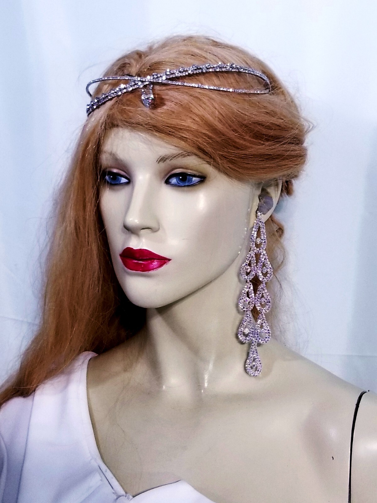 Bridesmaid Drop Dangle Chandelier Earrings 5.8 inch AB Rhinestone Pageant Prom