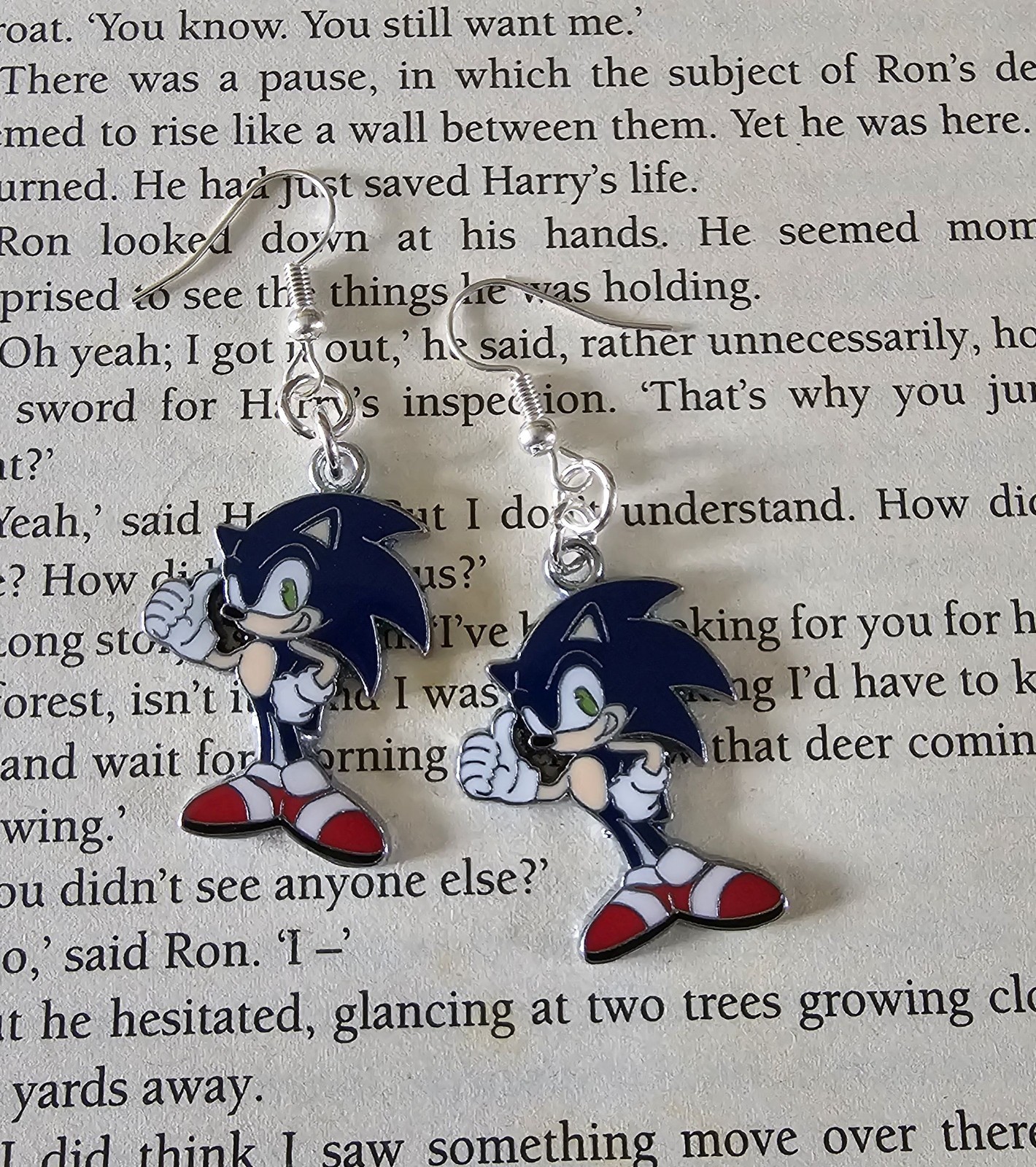 HANDCRAFTED EARRINGS – SONIC THE HEDGEHOG – SILVER PLATED