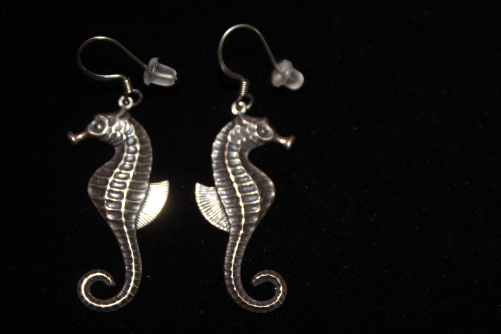 silver seahorse Dangle drop earrings Ocean Nautical Coastal Beach Sea Life Fun