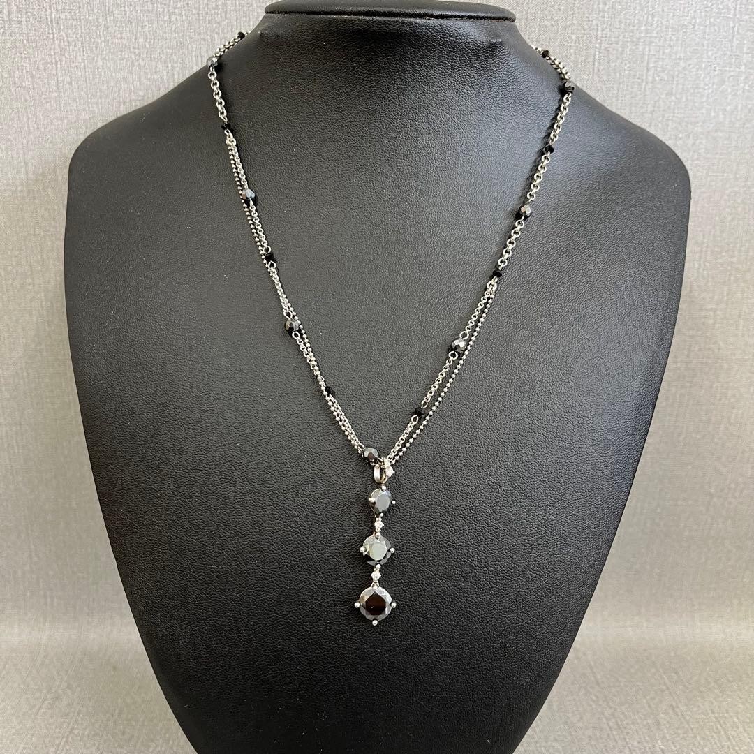 H SILVER 925 Black Onyx Necklace 46 10.2