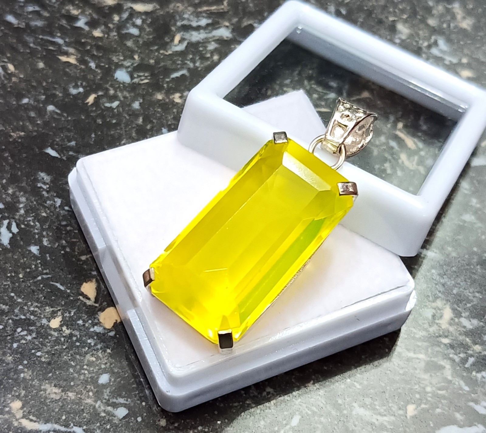 Certified 50.00 Ct Natural Yellow Opal 925 Solid Silver Pendant Loose Gemstone