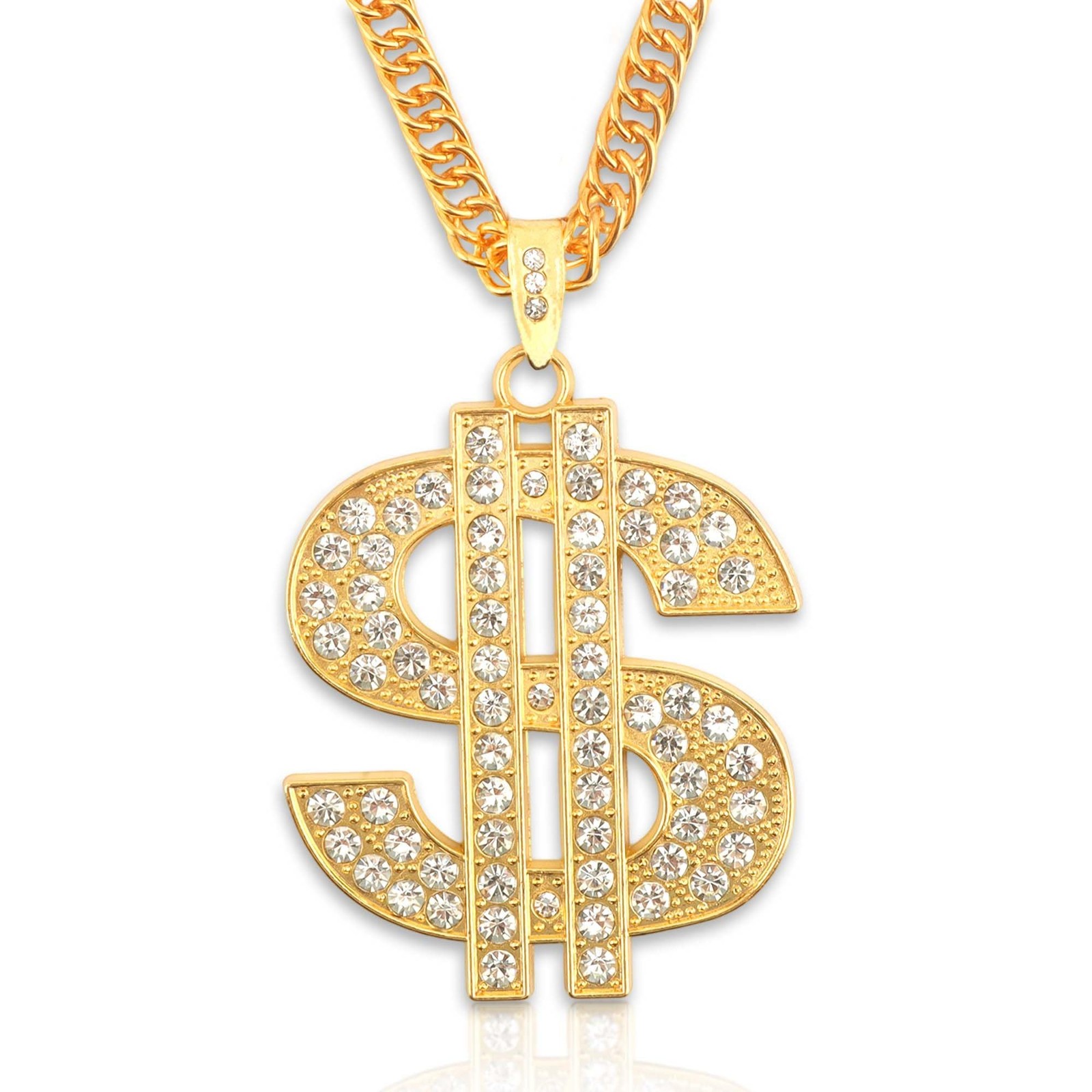 Money Chain Necklace Dollar Sign Chain Gold Dollar Sign Necklace Hip Hop Gold…