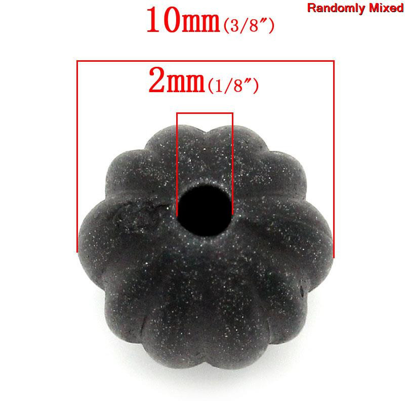 Sexy Sparkles 20 Pcs Ball Charm Spacer Bead Mixed Color Stripe Pattern 10mm