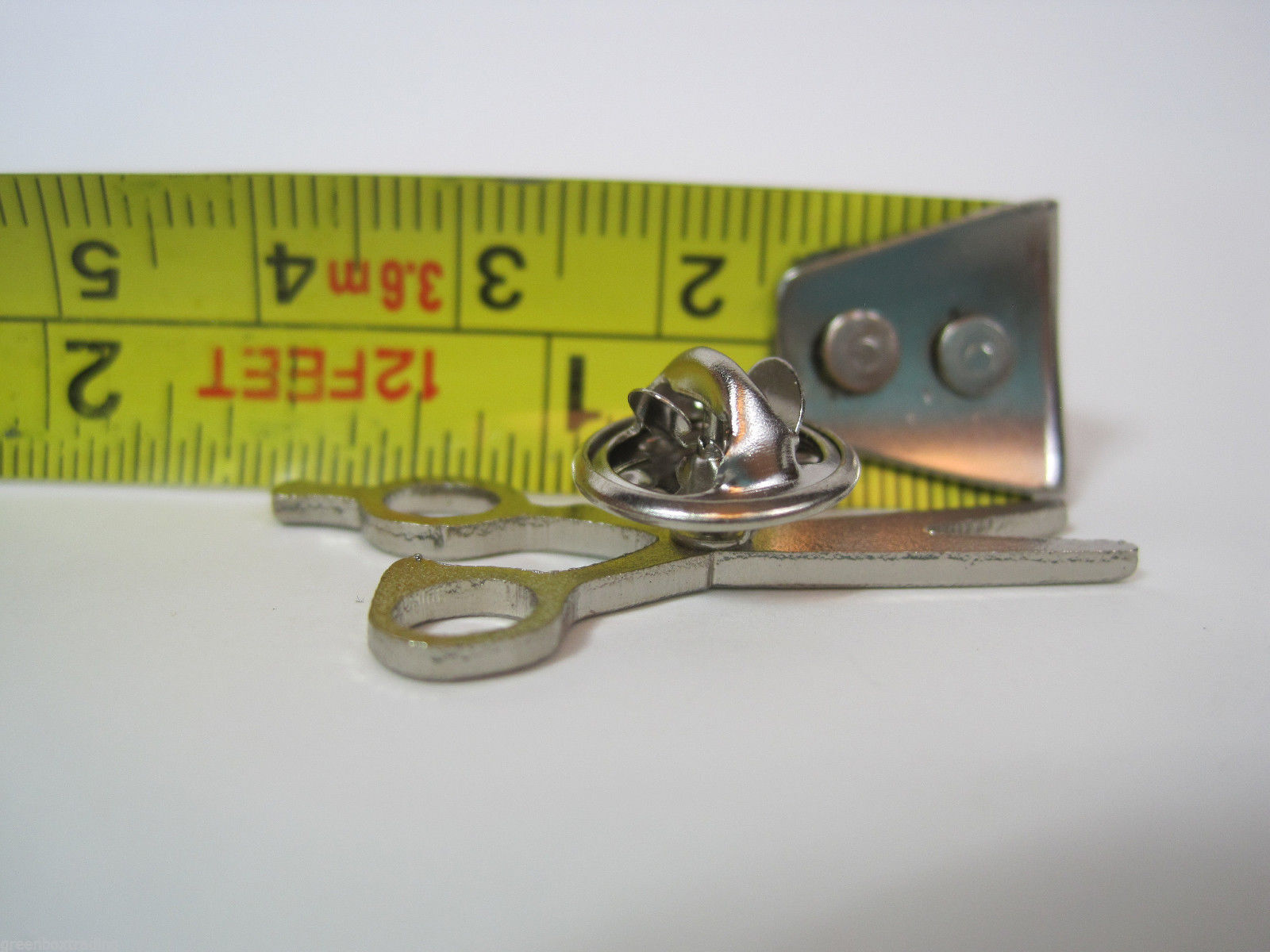 Hair Stylist Scissors Pin 1.5 x .75″ Barber Hairdresser Brooch Silver Metal 24pc