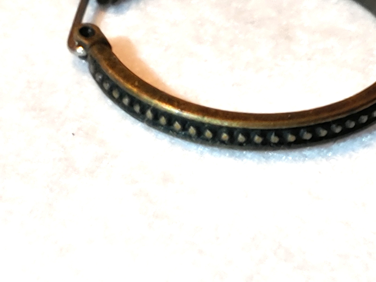 VTG – Pierced Earrings – Hoop – Metal Brass Tone – Textured as shown – 1 in Dia
