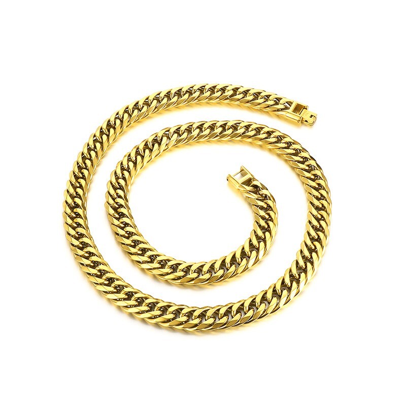 18k Gold Stainless Steel Curb Link Chain Necklace Gifts for Men 12mm 26in Heavy