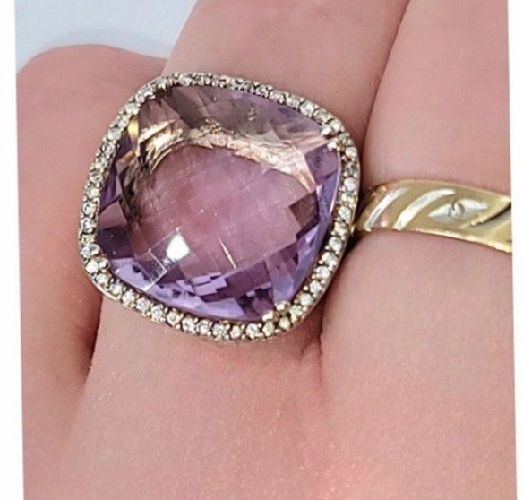 Genuine Amethst Gemstone, 925 Sterling Silver, Handmade Ring Gorgeous