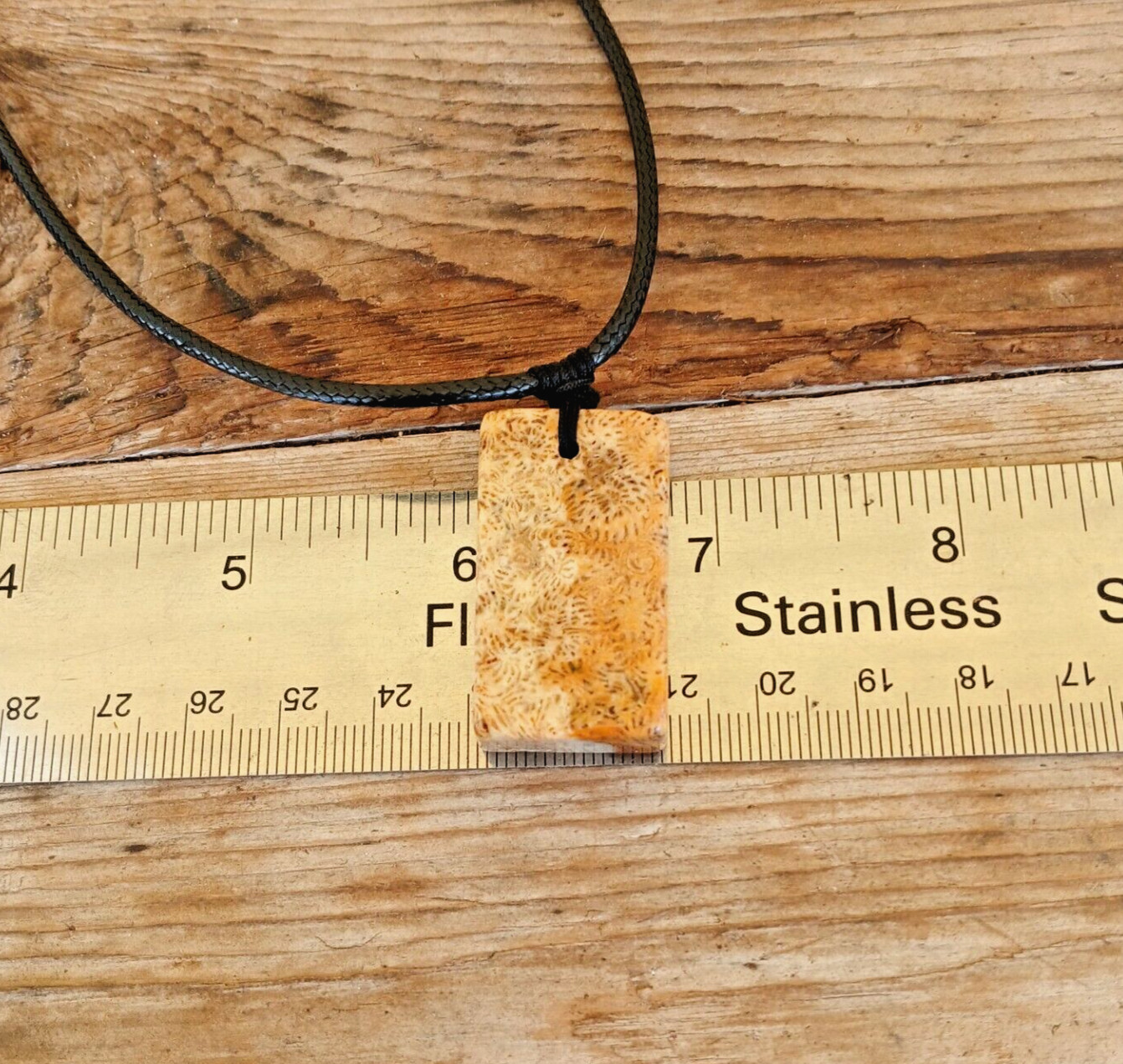 Unisex heavy Coral Fossil Pendant Waterproof Coral Fossil Beach Coastal Necklace