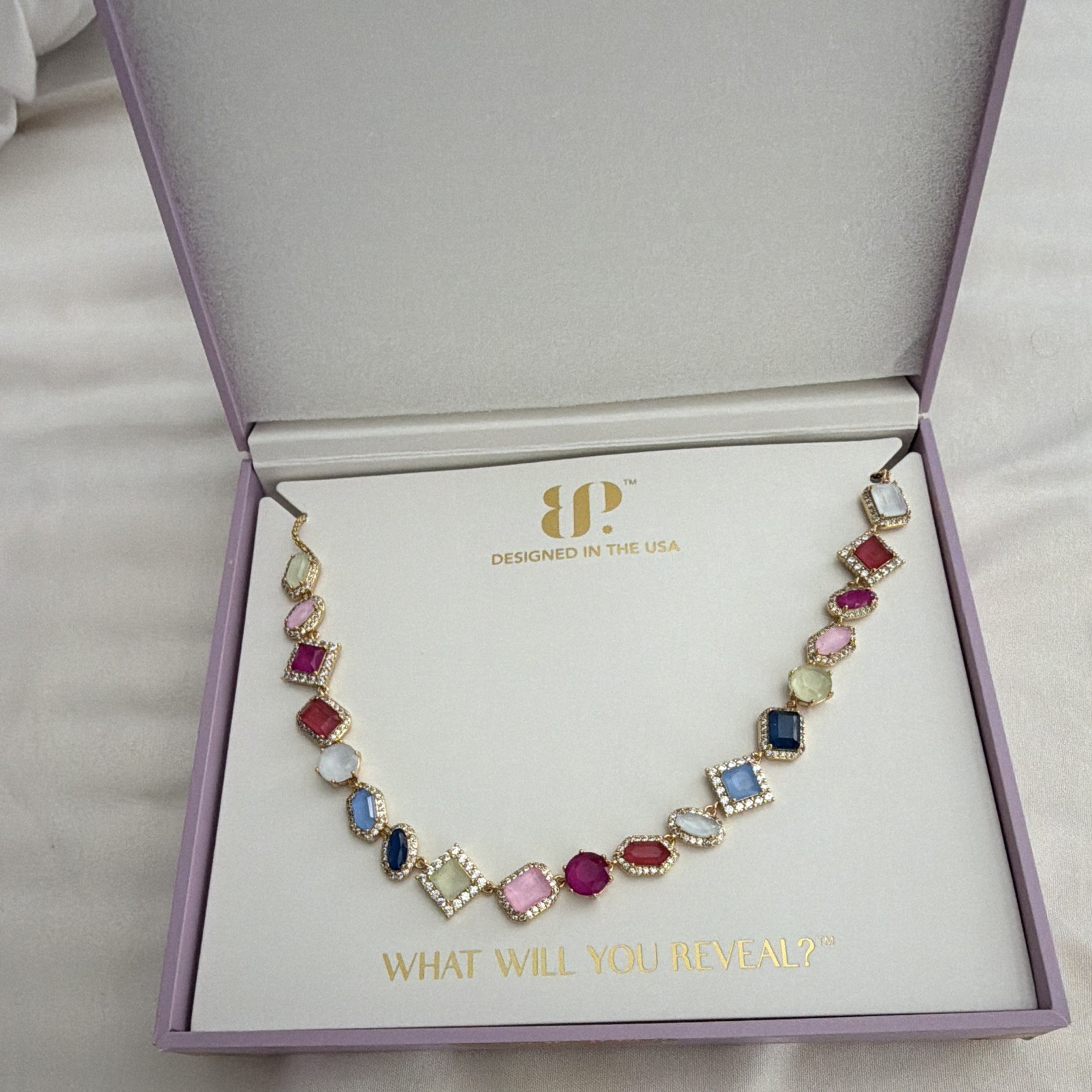 BP NK55014 Jewel Candy Destinations Tokyo Gold Plated Crystal Bolo Necklace 27in