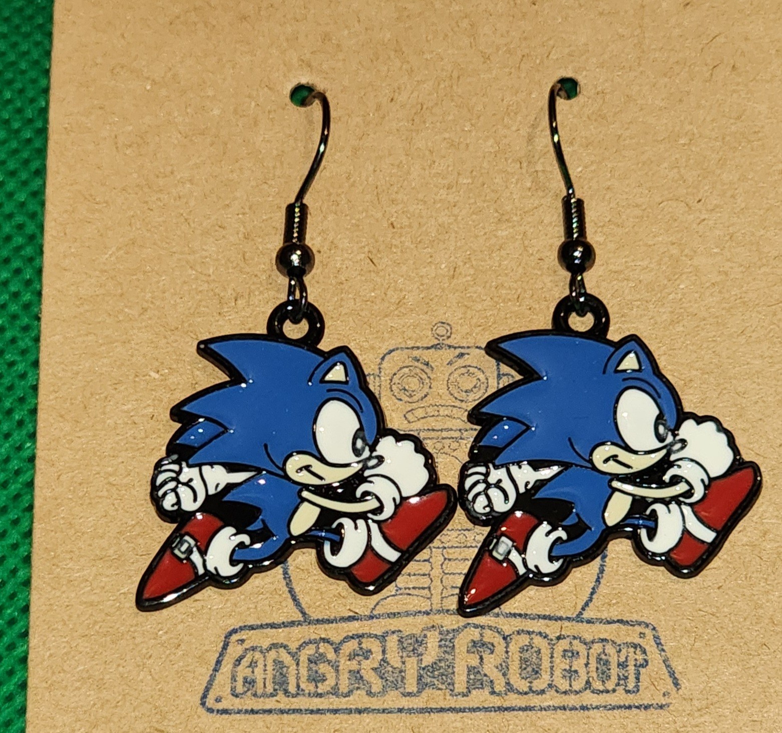 Sonic The Hedgehog Dangle Earrings, New, Hypoallergenic Metal, Sega