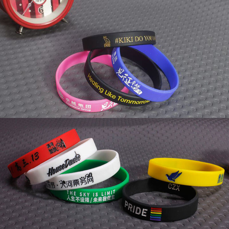 1x Motivation Anti-lost Custom Engraved Silicone Wristband Personalized Bracelet
