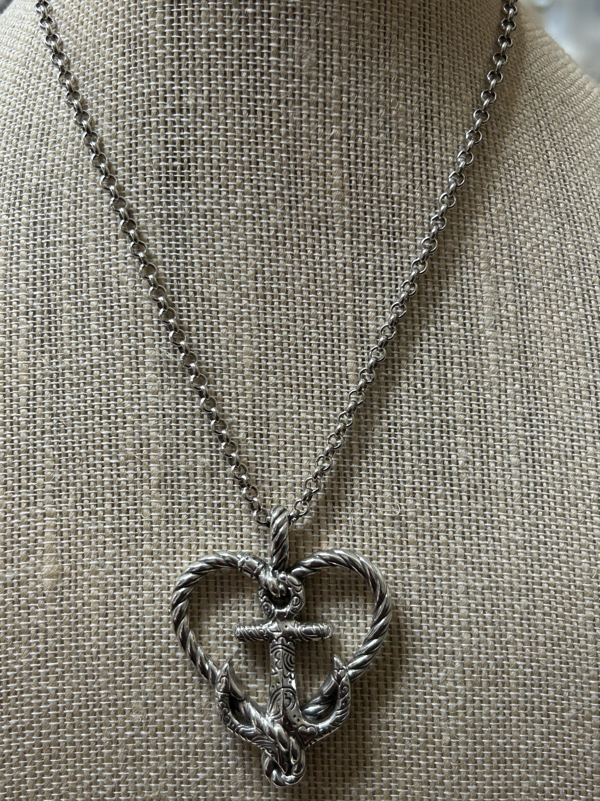 Brighton Anchored in Love Anchor Heart Pendant Necklace 18–20” Adjustable