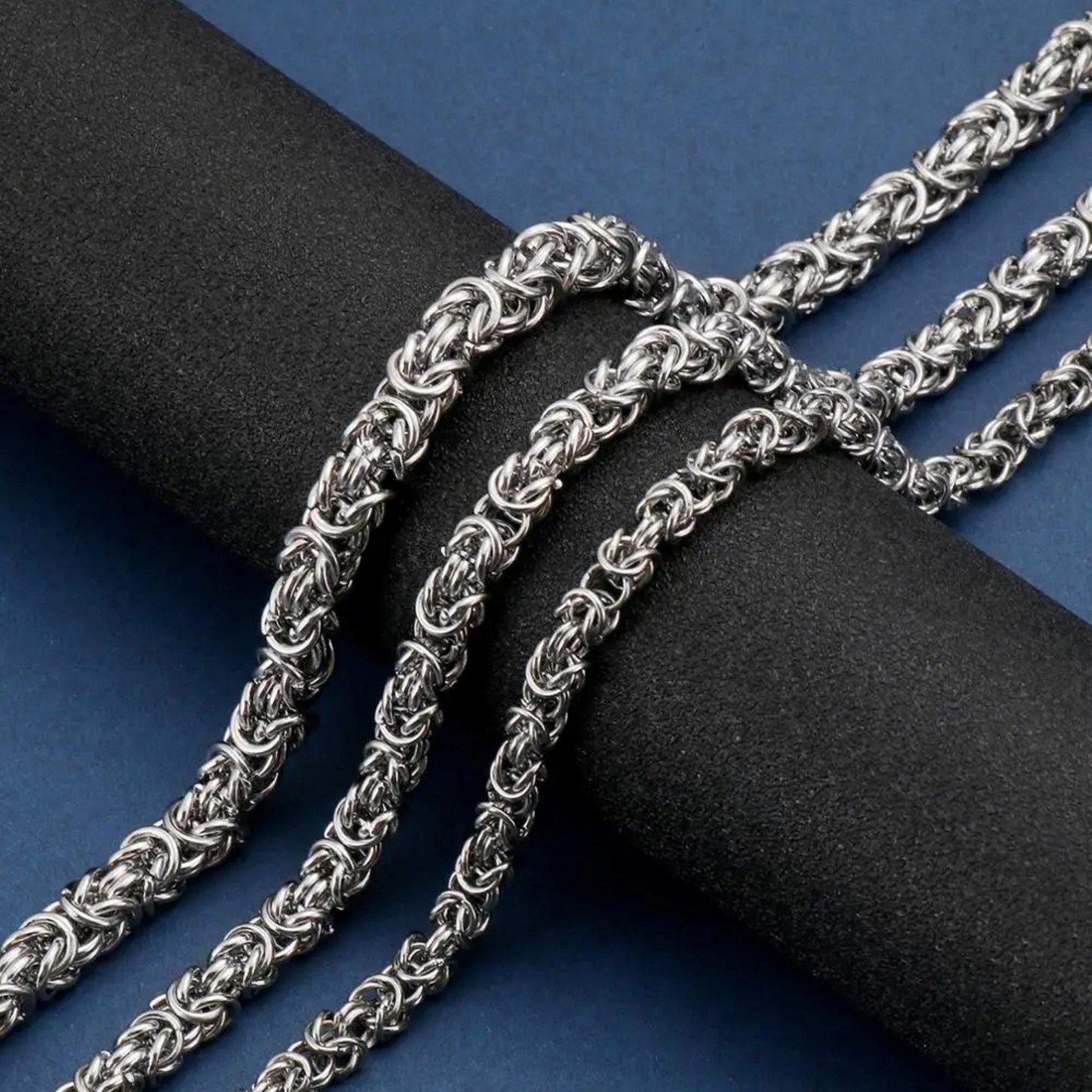 Silver Viking Byzantine Norse Necklace Chain King Viking Steel Jewelry Men Women
