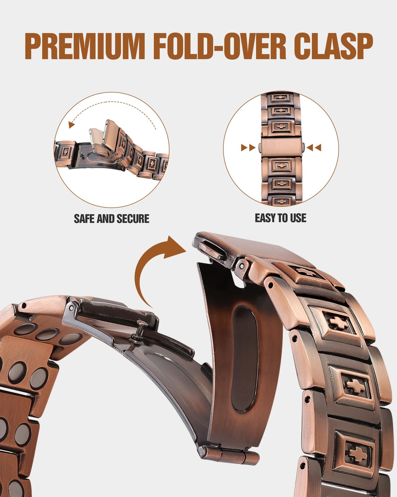 GMOX 99% Man Copper Bracelet Healing Bracelet.Unisex,Hand Made High Gauge Copper