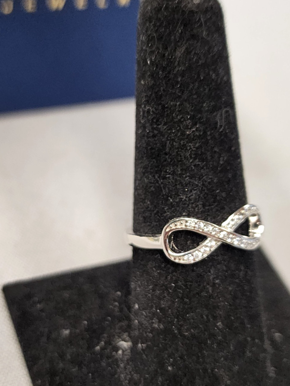Tilo Jewelry Sterling Silver Infinity Simulated Diamond Ring sz 8