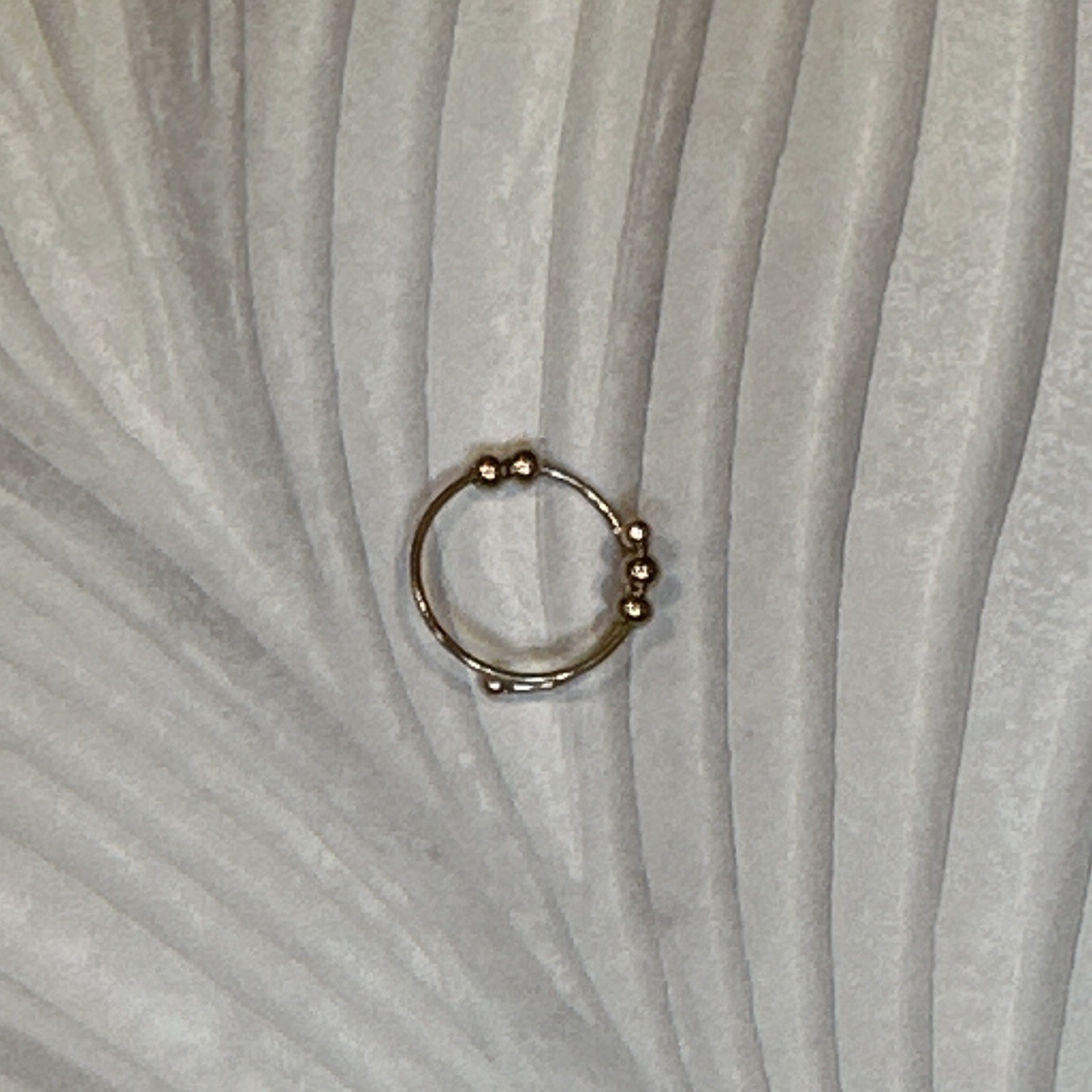Adjustable Rings Lot of 4, Gold Silver Rose Gold Tone Cuff Band Rings, Size 7