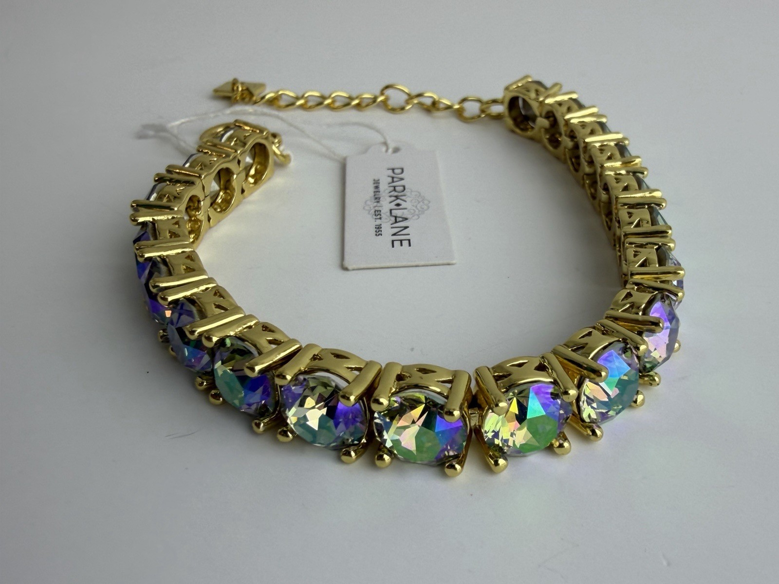 Park Lane PARADISE Impression Ltd Goldtone Iridescent CZ Tennis Bracelet NEW