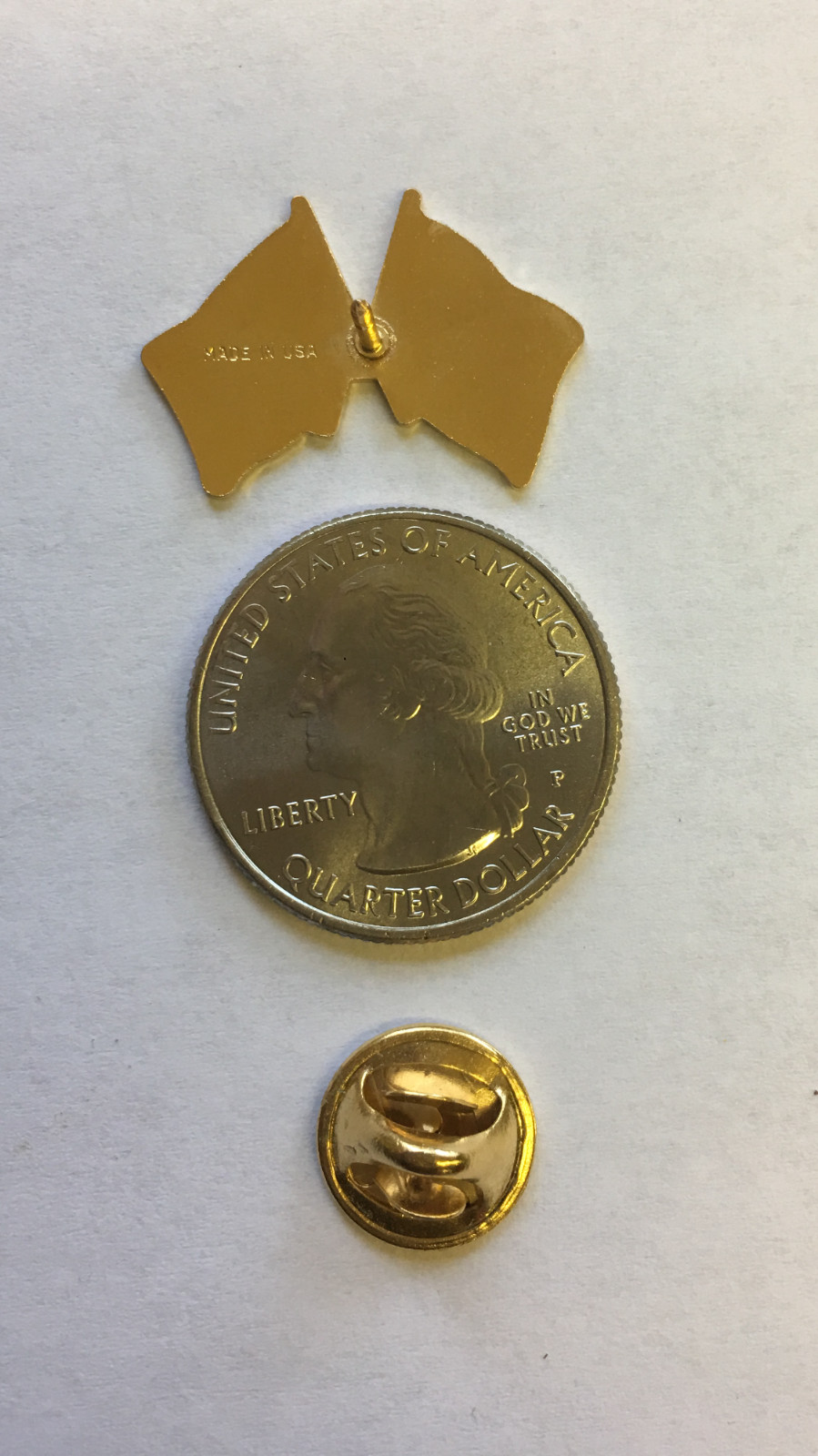 USA and South Korea Crossed Friendship Flag Lapel Pin **MADE IN USA**