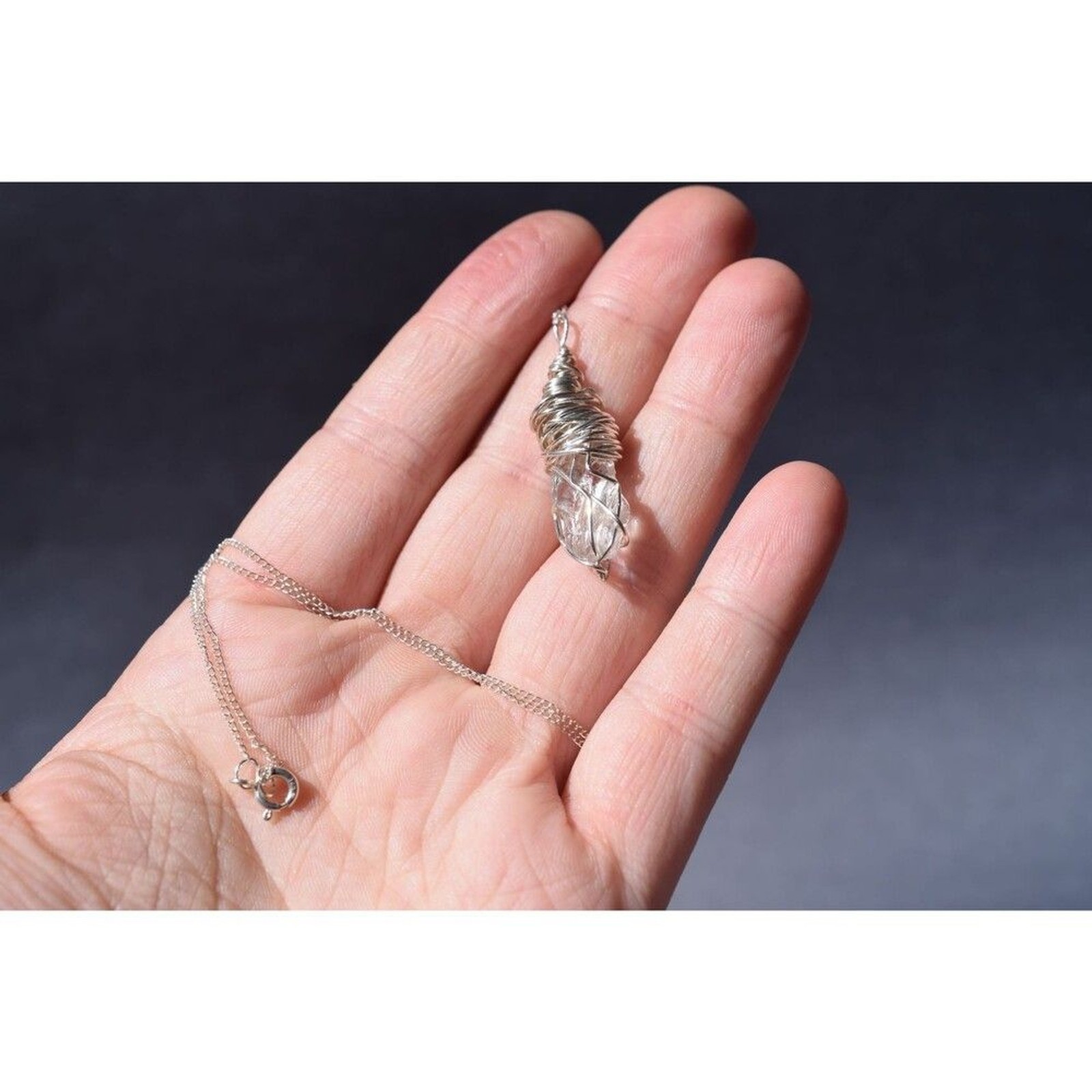 Sterling Silver Raw Diamond Necklace, Rough Diamond Necklace, Uncut Diamond Neck