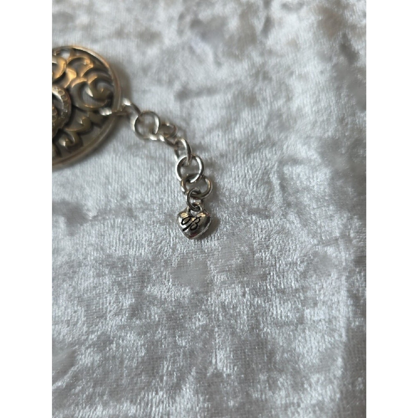 Brighton Retired Deco Rose Flower Silver Crystal Bracelet