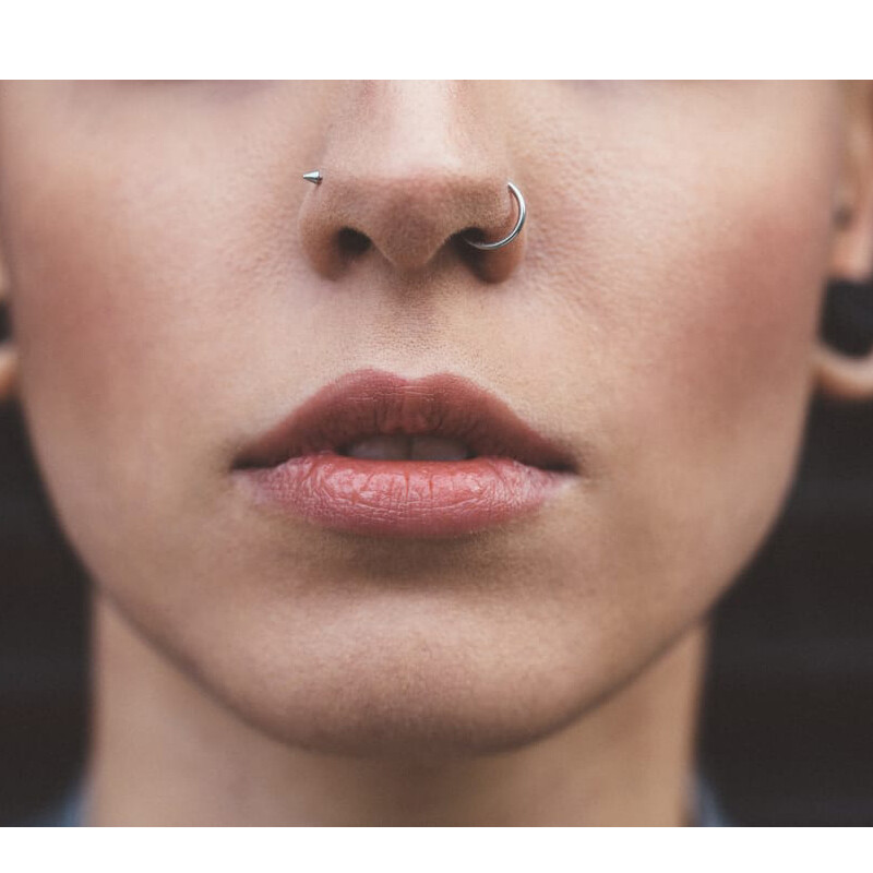2PC Stainless Steel Segment Hinged Clicker Ear Nose Body Ring Lip Hoop Piercing