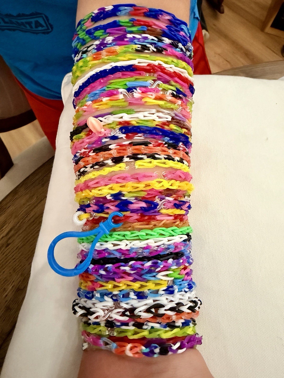 50 Multicolor Rubber Band Stretch Bracelets with clasps