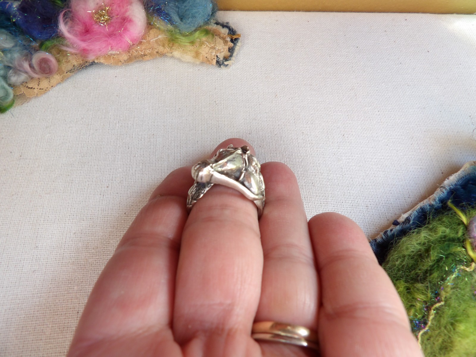 sterling silver ring, artisan, new, stamped, horse