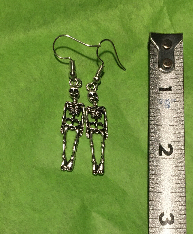 Silver Skeleton Earrings – Cute for Halloween and Everyday