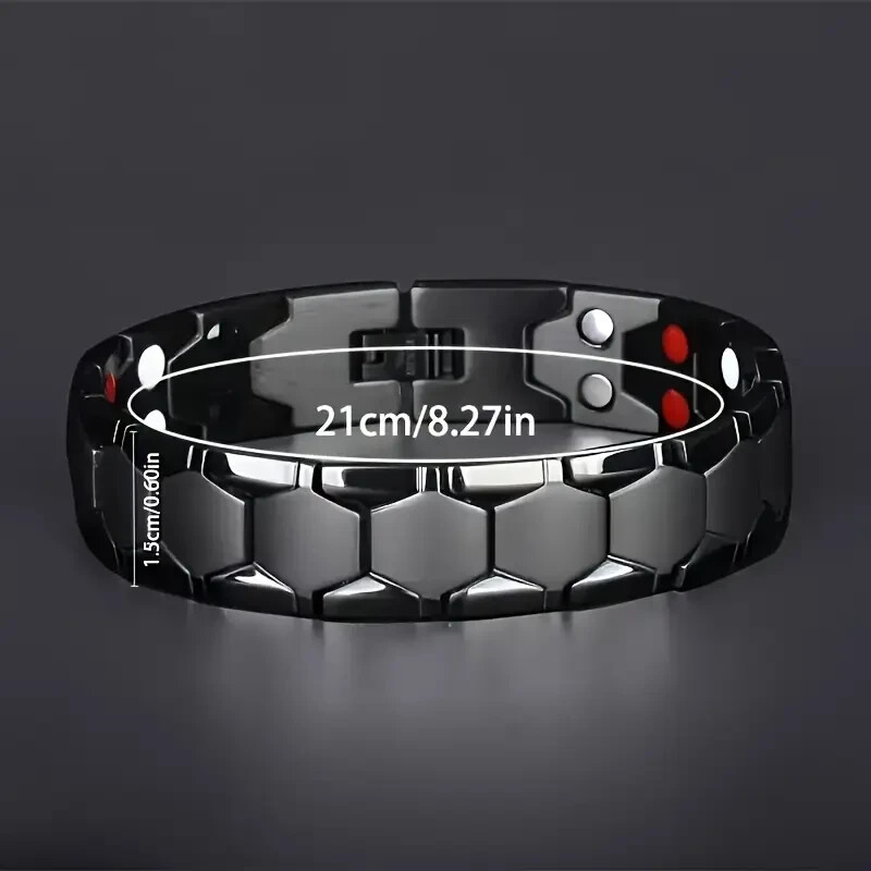Men magnetic titanium steel cufflink bracelet,4-in-1 energy hand band Arthritis